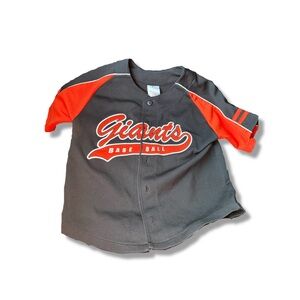 MLB Giants Kids Button Down Shirt - Black and Red